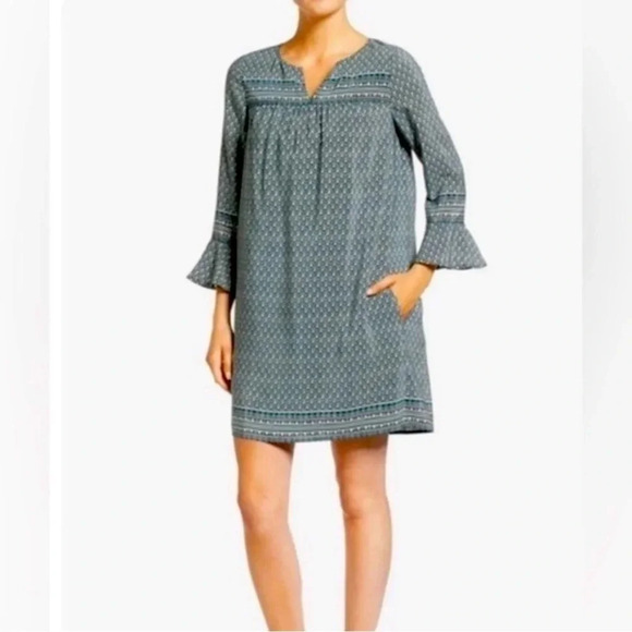 Madewell | Starland Silk bell sleeve shift mini dress Women’s size M Boho loose - Picture 10 of 10